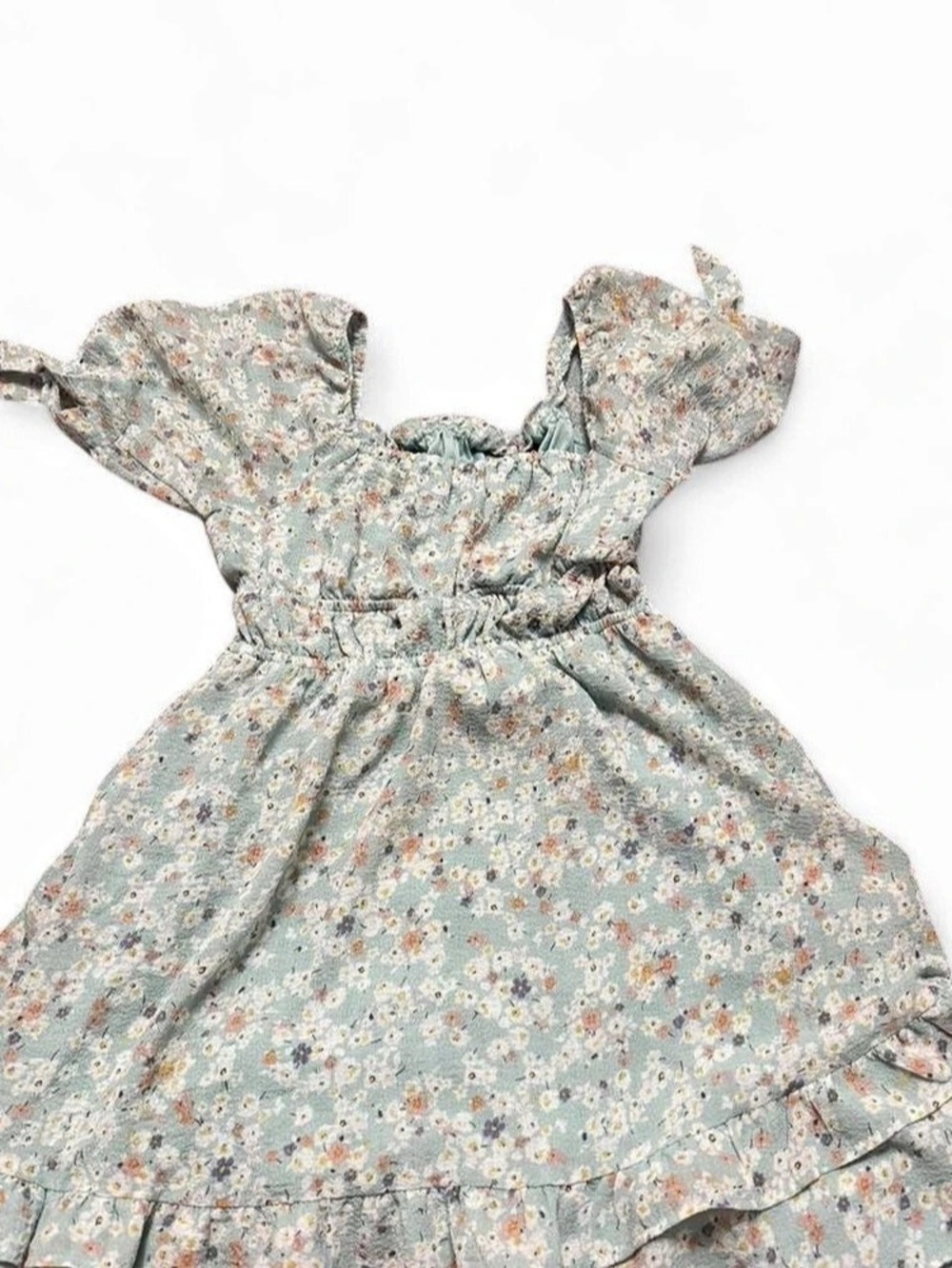 LUSH Floral Mini Dress in Green & Pink Size Large